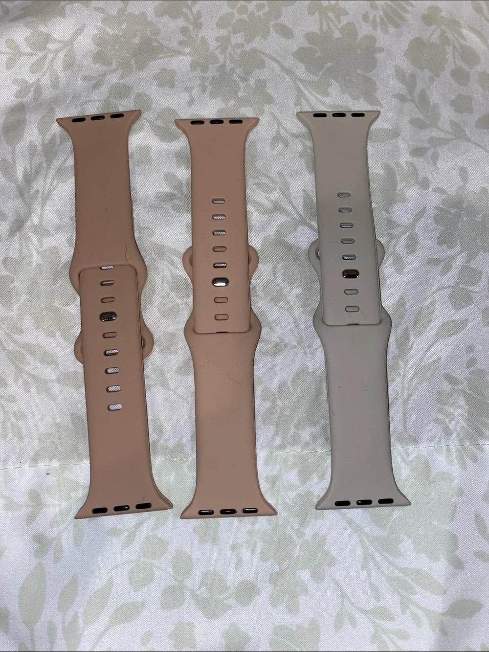 Silicone Replacement Watch Bands - Pink and Light Gray